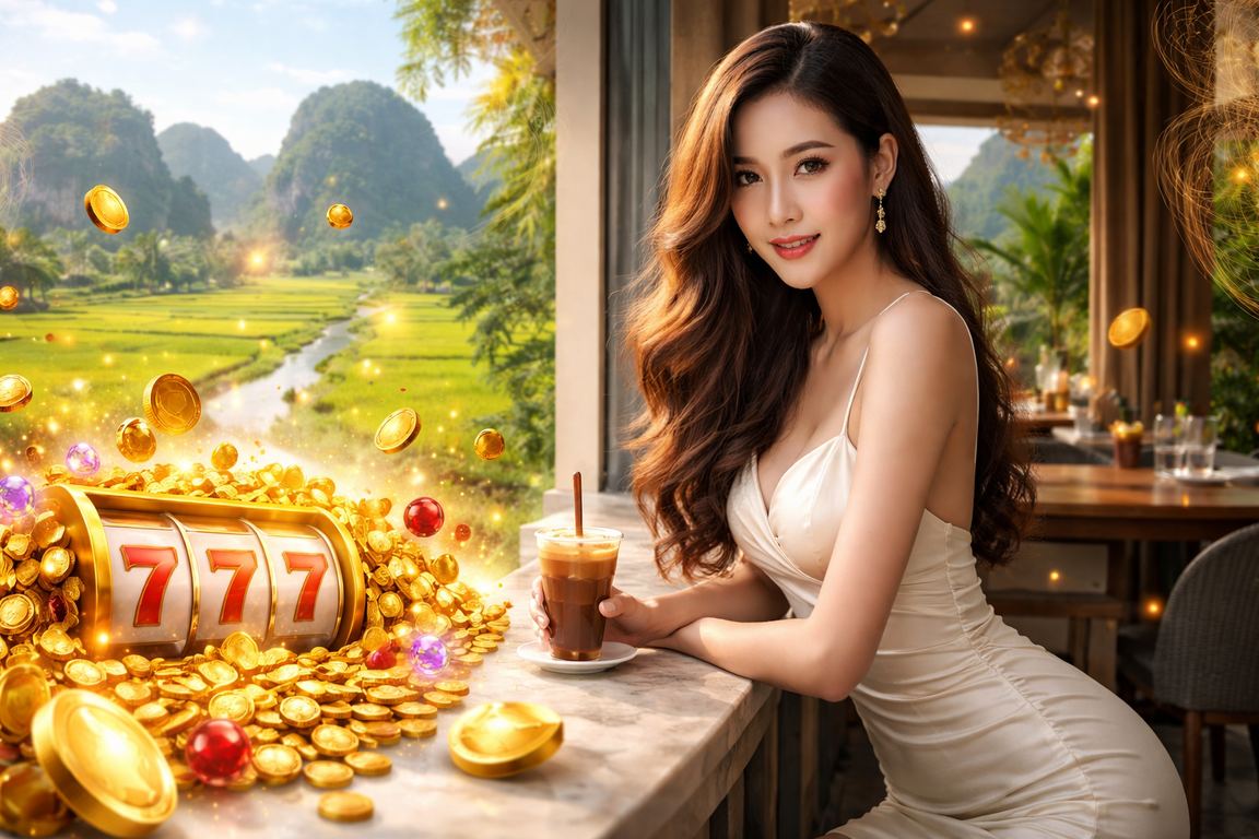Không khí Ninh Bình thư thái với cà phê sáng và slot game trên điện thoại